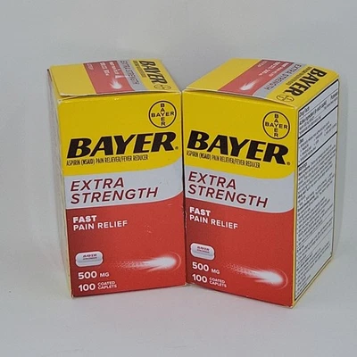 Bayer Aspirin 2pack Extra Strength 500mg, 100 Caps Exp Feb 2027  - Image 1 of 2