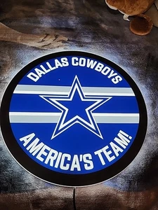 NFL Licensed 15" LED Lighted Sign Game Room Bar Dallas Cowboys - Picture 1 of 15