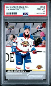2023-24 Upper Deck CHL Caleb Desnoyers #358 Rookie Mammoth PSA 10 POP 1 - Picture 1 of 2