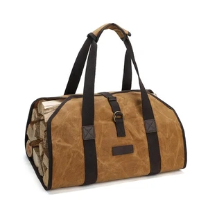 Firewood Carrier Bag Canvas Waxed Large Firewood Log Tote Carrying Indoor Bag... - Picture 1 of 8