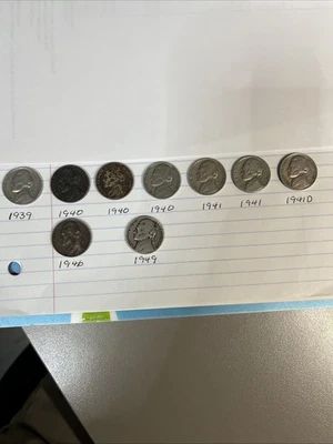 Nine (9) Jefferson Nickels  - Image 1 of 4