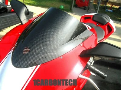 FIBRA DE CARBONO PARABRISAS HÍBRIDO LOGO DUCATI 848 1098 1198 Y EVO Foto 1 de 4