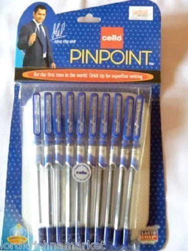 20 X Cello Pinpoint Fine Write Ball Point Pen Blue Ink 0.5mm Ball Point Pen