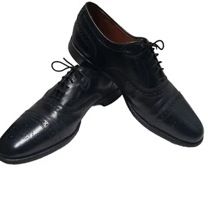 Allen Edmonds Dress Shoes Mens 11 M Rutland Wingtips Black Leather 42153 Oxford - Picture 1 of 14
