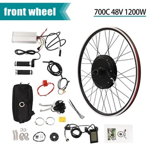 700C Electric Bicycle Front Wheel Motor E Bike Conversion Kit LCD 48V 1200W USA - Picture 1 of 16