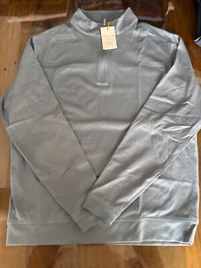 NWT MEN'S PETER MILLAR 1/4 ZIP PULLOVER, SIZE: M, COLOR: LNDN (GRAY)M19 - Picture 1 of 3