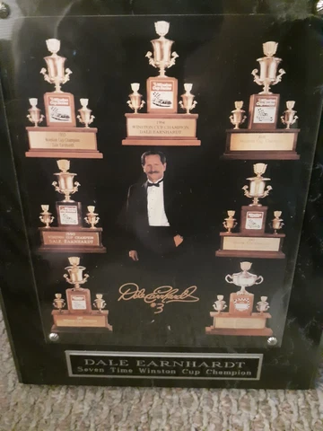 Dale Earnhardt Seven Time Winston Cup Champion Wooden Plaque Cover