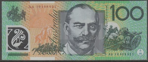 $100 STEVENS / HENRY FIRST PREFIX AA 10 UNC - Foto 1 di 1