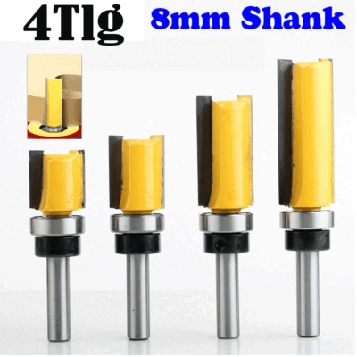 4 er. 8mm Schaft Nutenfräser Oberfräse Bündigfräser Schaftfräser Holzfräser SET - Bild 1 von 4