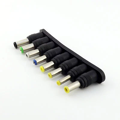 8Pcs/set Universal DC AC 2 Pin Plug Charger Tip Power Straight Adapter Laptop - Image 1 of 4