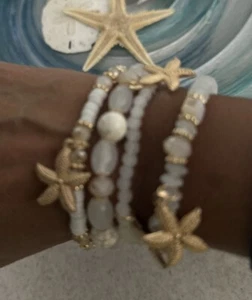 4pcs Bohemian Beach Starfish Shell Beaded Bracelet Summer Jewelry - Picture 1 of 3