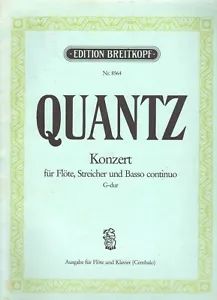 KONZERT by Quantz, for Flute & Piano, Used Music Book. - Picture 1 of 2