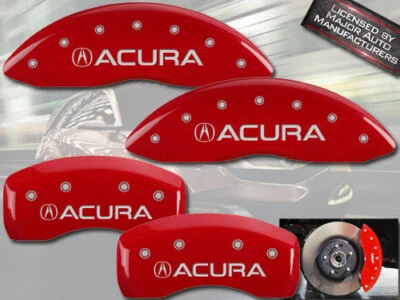 Capas de pinça de disco de freio MGP 2007-2013 "Acura" MDX dianteira + traseira vermelha gravada - Imagem 1 de 4