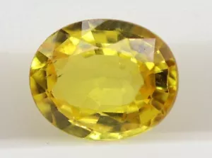 Brillante brillo zafiro amarillo natural 1,42 quilates piedra preciosa suelta corte ovalado Bangkok - Imagen 1 de 10