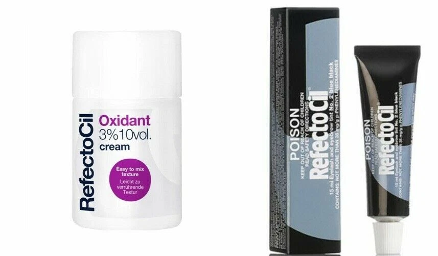Refectocil Eyelash & Eyebrow tint - No.2 Blue Black 15ml + Oxidant 10vol cream - Image 1 of 1