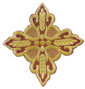 "Aplique de tela de terciopelo bordado cruz de oro exquisito religión 4""-5"" y 6" - Imagen 1 de 2