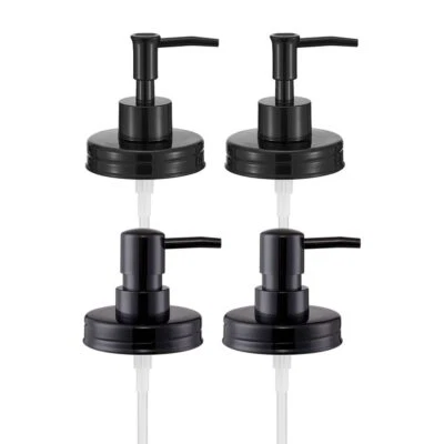 4 Pack Regular Mouth Plastic Mason Jar Soap Dispenser Pump Lids for Bathroom - Image 1 of 4