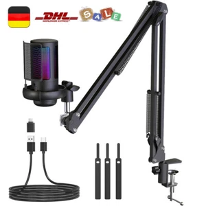 Zestaw mikrofonów USB RGB Kondensator Gaming PC Mikrofony Zestaw do MAC PS4 PS5 - Zdjęcie 1 z 15