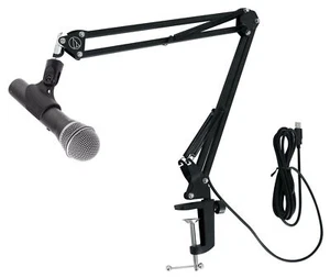 SAMSON Q2U USB+XLR Recording Podcast Dynamic Microphone+Audio Technica Boom Arm - Picture 1 of 12
