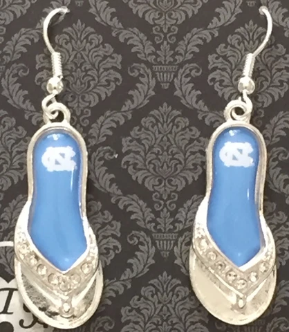 New North Carolina Tar Heels Flip Flop Earrings, Fish Hook,NCAA,Gift for Her Mom Cover