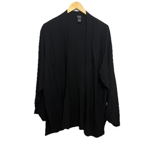Eileen Fisher Women's 100% silk Black Oversized Open Front Blazer Jacket Size M - Picture 1 of 7