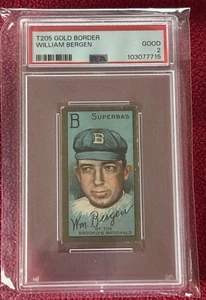 1911 T205 Gold Border - William Bergen PSA 2 - Picture 1 of 2