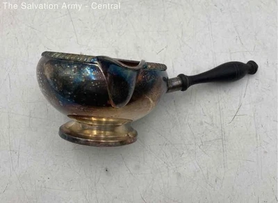 古董收藏品木柄金属白兰地保温黄油酱锅 — 第 1/4 张图片