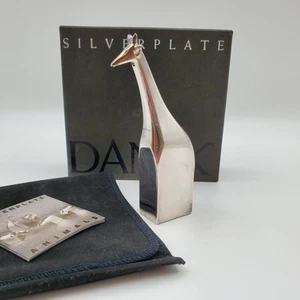 VTG Dansk Silverplate GIRAFFE Animal Paperweight, Gunnar Cyren, box + dust bag - Picture 1 of 18