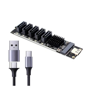 TYPE-C auf SATA3.0 5-Port-Adapter-Konverterkarte 6 Gbit/S USB10G JM575+JMS51793 - Afbeelding 1 van 9