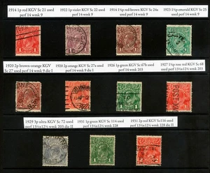 Surtido de 11 estampillas postales del rey Jorge V de Australia Sc#21-116 usadas Au2 - Imagen 1 de 2