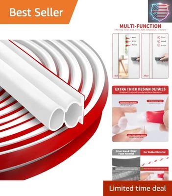 Sello de eliminación de intemperie en forma de D de 40 pies - Fácil de instalar, reducción de ruido Foto 1 de 4