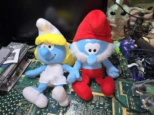 Nanco Los Pitufos Papá y Otros Conjunto Exacto Pitufo Peluche Peluche 12" Azul - Imagen 1 de 18
