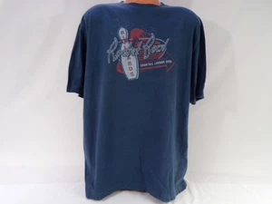 Vintage IZOD Jeans Rocket Bowl Billard T-Shirt Herren XL Blau 100% Baumwolle G25 - Bild 1 von 6