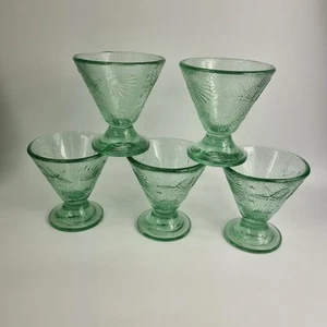 5 x 40er Jahre Muschel & Seestern Aqua schwere Glas Kompott Schale oder Deko Schalen - Bild 1 von 8