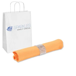 100 pcs 20"x20" inch Polyester Cloth Napkin - Orange - w/ Rings Wedding zc - Picture 1 of 6