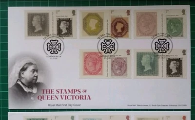 2025 Stamps of Queen Victoria Ste of 10 Smilers on 2 FDC London EC1A Pmk - Image 1 of 3