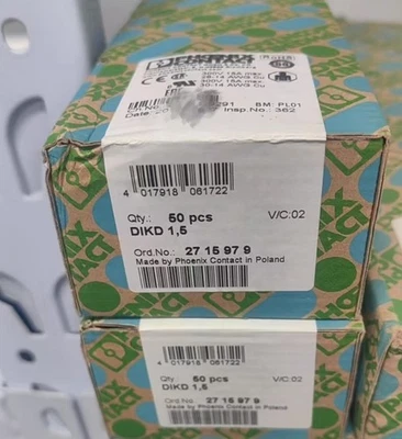 50PCS Phoenix Contact 2715979 starter/actuator wiring terminal DIKD 1,5 - Image 1 of 2