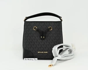 MICHAEL KORS MERCER Gallery Small Logo Bucket Messenger Bag Crossbody Purse - Picture 1 of 8