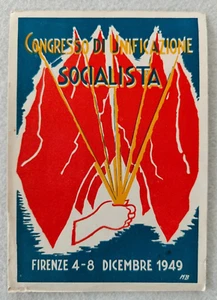 CARTOLINA POLITICA PARTITO SOCIALISTA FIRENZE 1949 CONGRESSO ILL MB FUTURISMO - Picture 1 of 6