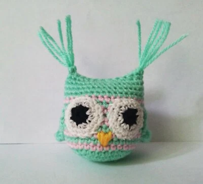 Crochet owl Amigurumi bird Pocket worry pet Anxiety buddy Baby shower gift  - Image 1 of 4