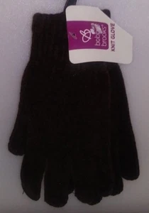 BOBBIE BROOKS 1 PAR SEÑORA GUANTES DE PUNTO MARRÓN CON PANA EXTERIOR TALLA ÚNICA A-4 - Imagen 1 de 2