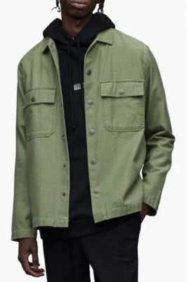 Camisa relajada de manga larga de algodón radar AllSaints para hombre talla S, NUEVA NUEVA CON ETIQUETAS PRECIO DE VENTA SUGERIDO POR EL FABRICANTE $179 Foto 1 de 4