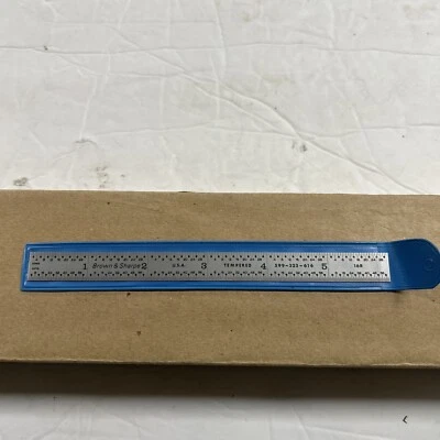 Brown & Sharpe 6” Steel Rule 599-323-616 New 16R Grad USA Made  - Image 1 of 4