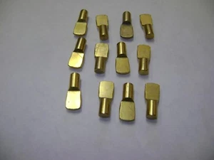 12 NMD BRAND GOLD 1/4" 6.3mm PIN BOOK WALL SHELF REST SUPPORT A230 - Picture 1 of 1