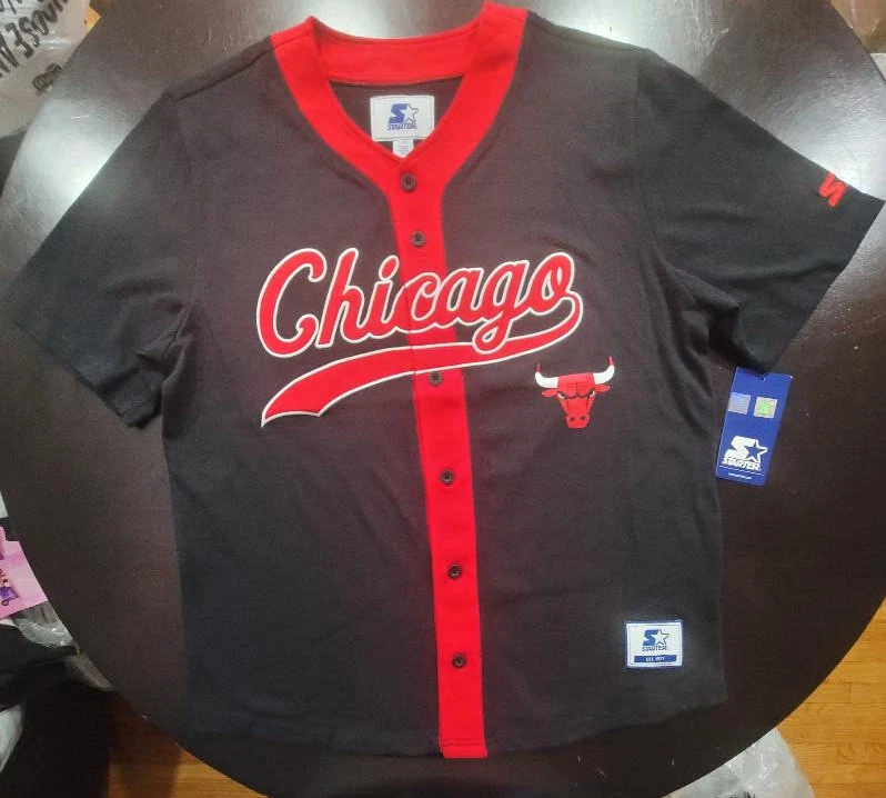 Chicago Bulls Starter Jersey Jordan Pippen Rodman 90s Style Mens Size Large