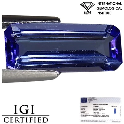 Piedra preciosa de tanzanita natural AA de 1,83 quilates corte esmeralda violeta azulado Foto 1 de 2