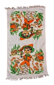 Toalla de playa vintage Cannon 100 % algodón para niños Pinocho 38" - Imagen 1 de 4
