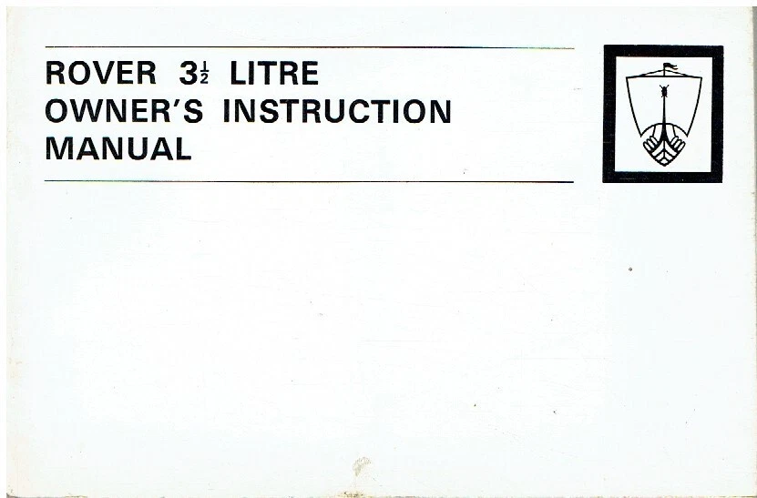 ROVER P5B 3.5 LITRE SALOON & COUPE (1967-72) OWNERS INSTRUCTION MANUAL - Image 1 of 1