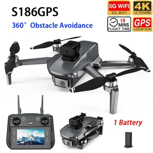 Cuadricóptero RC S186 Drone GPS WIFI FPV 4K HD Doble Cámara 360° Evitación de Obstáculos - Imagen 1 de 21