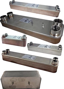 Stainless Steel Copper Brazed Heat Exchanger Mounting Studs Water Boiler Radiant - Picture 1 of 18